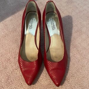 Michael Kors red/snake skin pattern heels